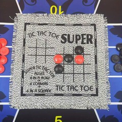 3 in 1 Giant Checkers Game Set,Super Tic Tac Toe,Including Reversible Rug wit..