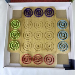 Otrio Deluxe Strategy Game By Marbles Brain Workshop Wooden Board 8+ Years