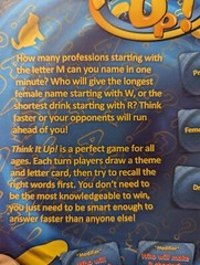 THINK IT UP! – A Party Game Of Letters, Words, Smarts, & Speed – 100% COMPLETE