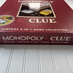 MONOPOLY and Clue Deluxe Vintage 2 in 1 Wood Game Collection, SEALED BRAND NEW