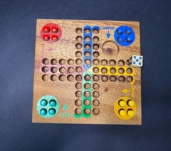 Wooden Ludo Pachisi Strategy Fun Traditional Travel Board Game 14x14cm 6х6″