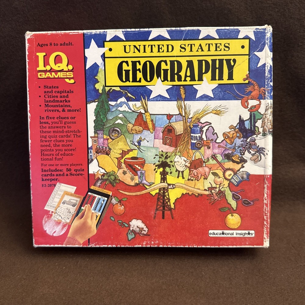 Collectible I.Q. Games United States Geography 1989