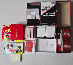 Lot of 8 Adult Party Games UNO Drink If Tell Me Without Telling Me Buzzed Tower