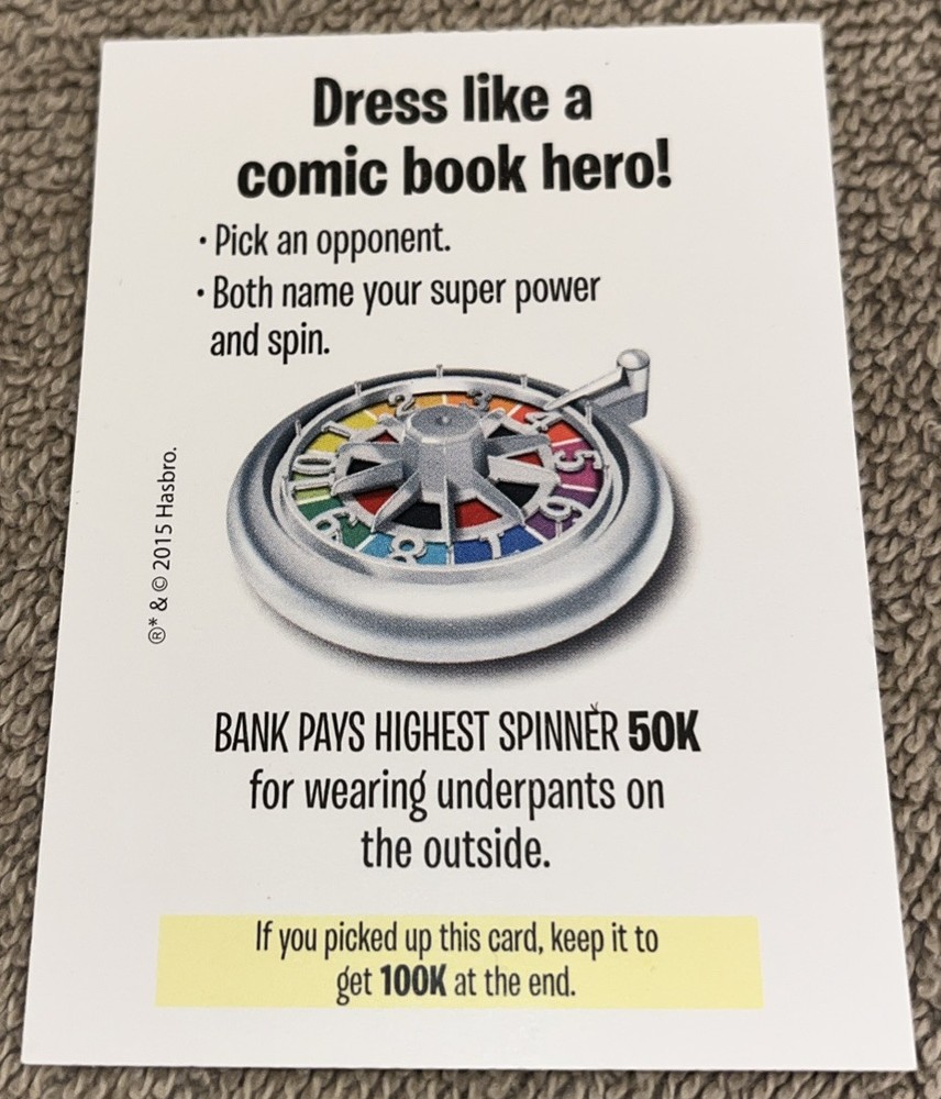 2015 Game Of Life-Action Card Dress Like A Comic Book Hero!