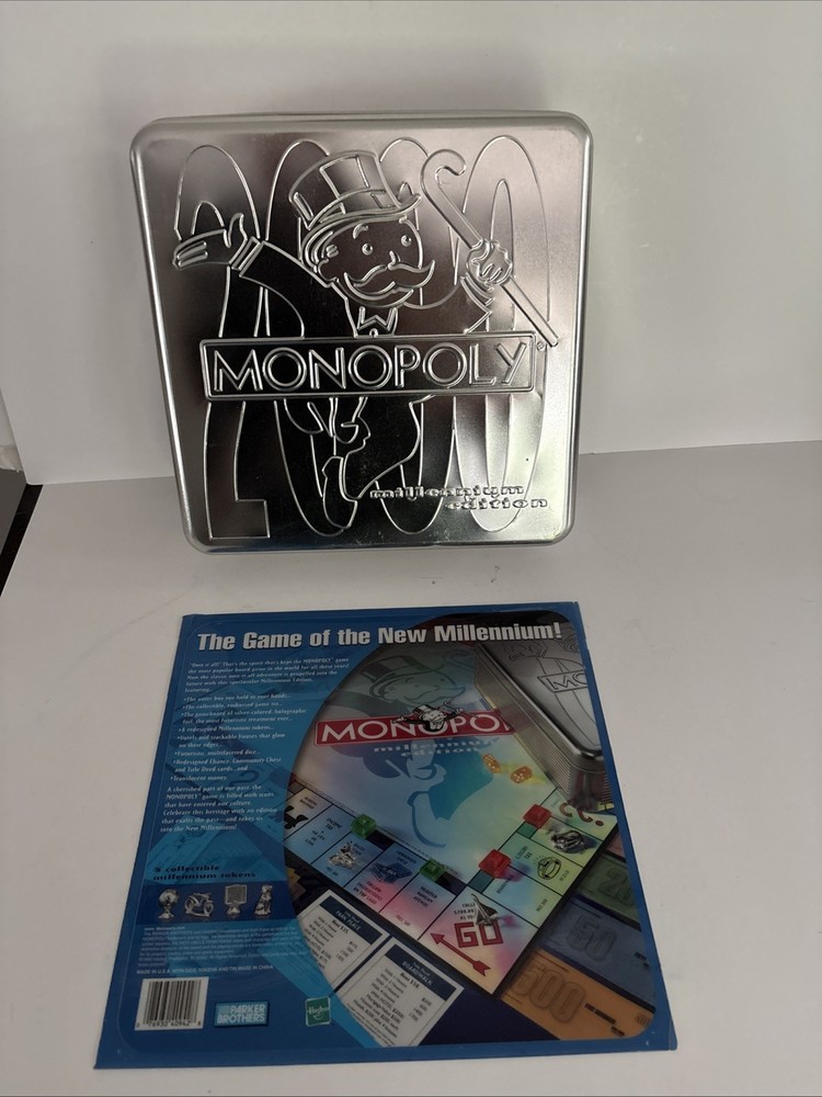 Parker Brothers Monopoly Board Game 2000 Millenium Edition Collector Tin