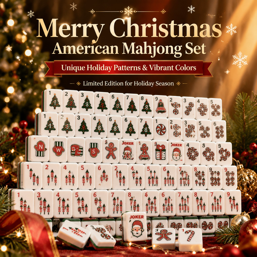 160 Christmas-themed American Mahjong set 4-layer acrylic American Mahjong tiles