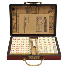 Mah-Jong Game Set w/ Case Box Vintage Chinese Mahjong Set Traditional 144 Tiles