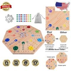 Elite 8 Player Wahoo Board Game – 20″ Wood, Strategic Thinking, Gift Ready