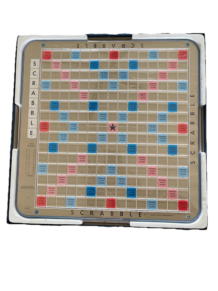 Vintage Scrabble Deluxe Edition Turntable Board Selchow Righter