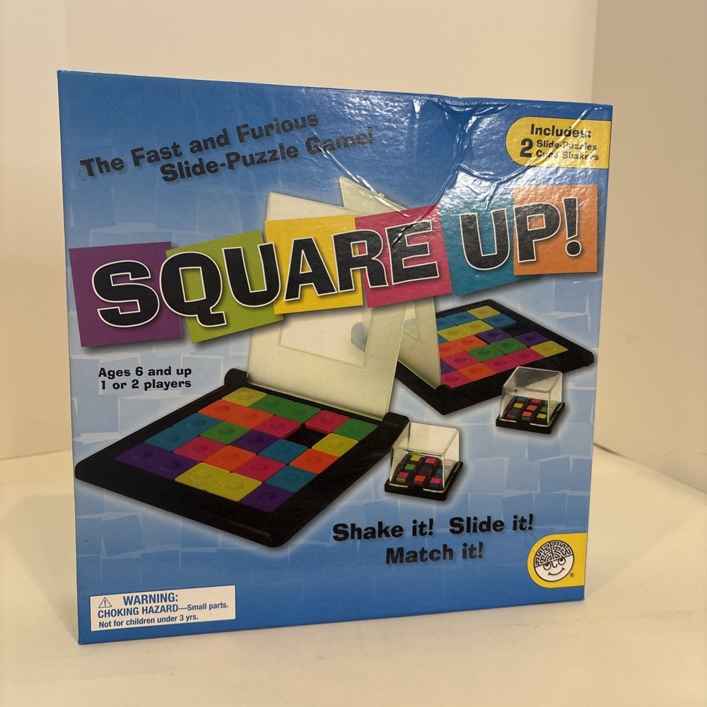 Square Up! 2 Player Tile Puzzle Game Family Ages 6+ Brainbox Complete