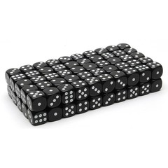 WE Games Black Dice with Rounded Corners – 100 Pack