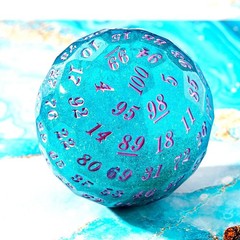 Liquid core D100 Dice, Single 100 Sided 50mm DND dice D100 Dice for Dungeons …