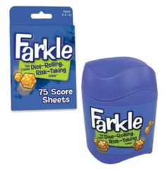 Farkle Classic Dice Game + 75 Score Sheets BUNDLE- Family Game Night Ages 8+