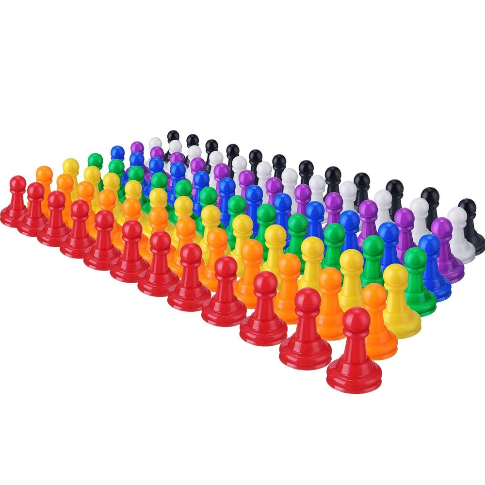 Hestya 96 Pcs Board Game Pieces Multicolor Plastic Pawn Small,