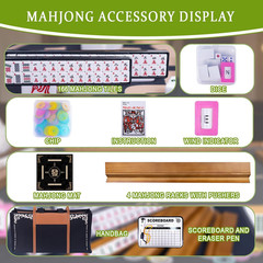 American Mahjong Set,Complete Game Kit, 166 Tiles Mahjong Tile Set with Wooden P