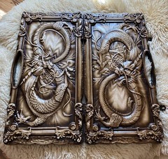 Artwork BACKGAMMON – Dragon – Handle – Large Wooden Nardy Wood Нарды
