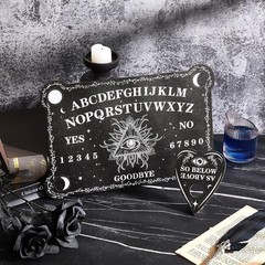 Black Wooden Ouija Board Game Spirit Hunt Planchette Accessories Games Supplies