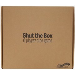 Pacific Shore Games 6 Player Shut The Box Dice Game,Walnut Stained Wood, Large