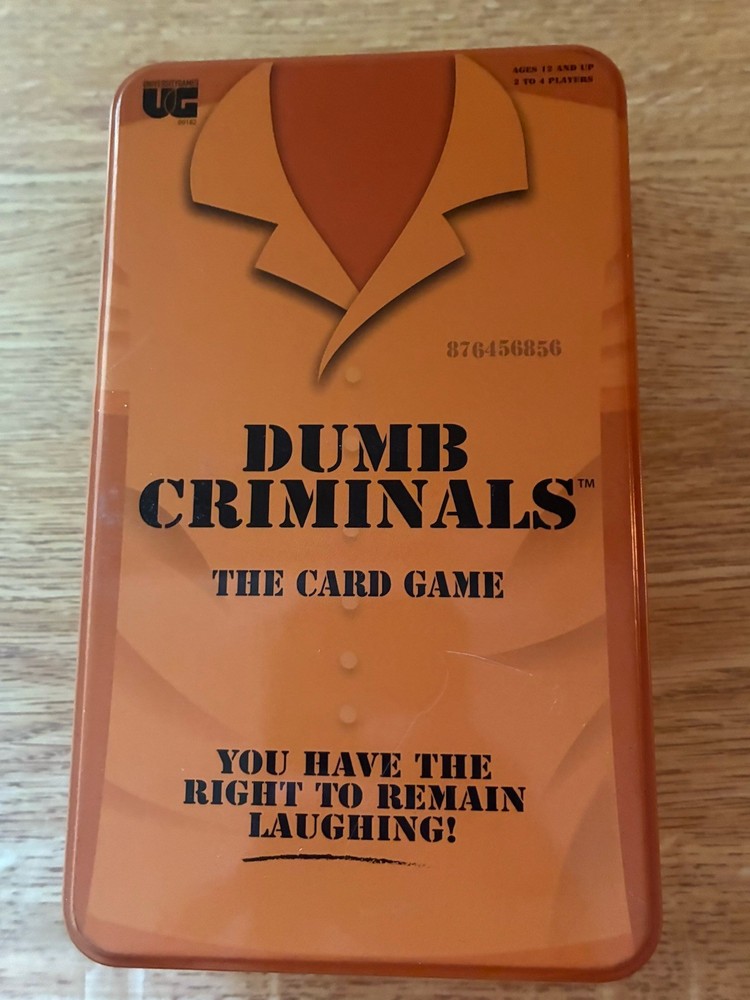 – University Games Dumb Criminals – The Card Game Tin – Ages 12+ 100% Complete