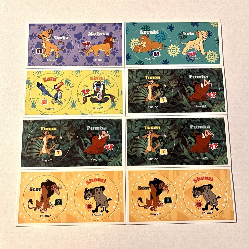 Lion King *UNPUNCHED* Pog Lot – Chex Pogs Set Simba Mufasa Nala Scar Shenzi