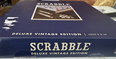 Scrabble Deluxe Classic Edition Wood Rotating Turntable Board Game Open Box
