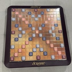 Milton Bradley Scrabble Deluxe Edition 4034 Rotating Board Game Complete