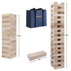 Tumbling Tower Blocks Games,Large Wooden Blocks Stacking Game for Kids Adults…