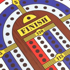 Tabletop Cribbage Set with Large Roll-Out 40″ Neoprene Mat & Flat-Bottom Pawns