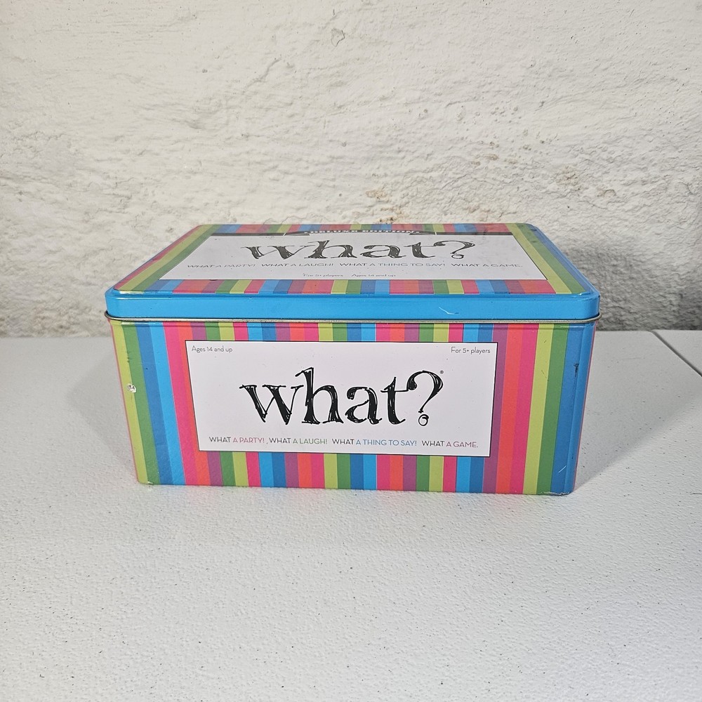 What? Hilarious Party Game Tin Box Deluxe Edition Outset Media 2007
