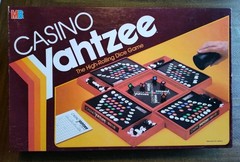 Vintage ’86 Casino Yahtzee Game by Milton Bradley Missing 1 Die Dice Cup Cracked