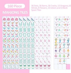 Mahjongolé 2026 American Mahjong Tile Set 160 Pink Tiles Floral Bag Open Box