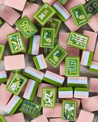 160 hand-painted oil painting style American mahjong tiles, 3 layers of acrylic
