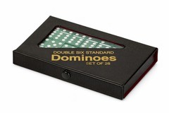Dominoes Double 6 Six Standard Size Green Tile Set New