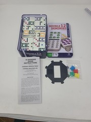 Cardinal Double 12 Color Dot Dominoes Set Mexican Train Family Game Complete