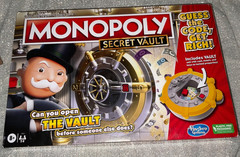 MONOPOLY Secret Vault Board Game for Kids Ages 8 and Up Family 100% Complete Fun