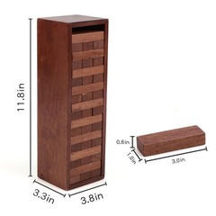 54PCS Wooden Tumbling Tower Stacking Game for Kids, Adults, and Families