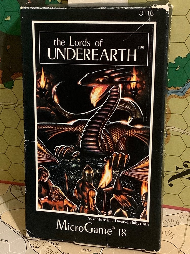 Lords of UNDEREARTH Unpunched Fantasy Dwarves Orcs MicroGame BOX RPG Metagaming