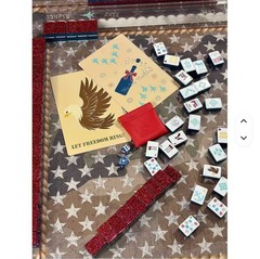 American Mahjong Set,160 Shining red Layered MahJong Tiles,Fast ship#family gift
