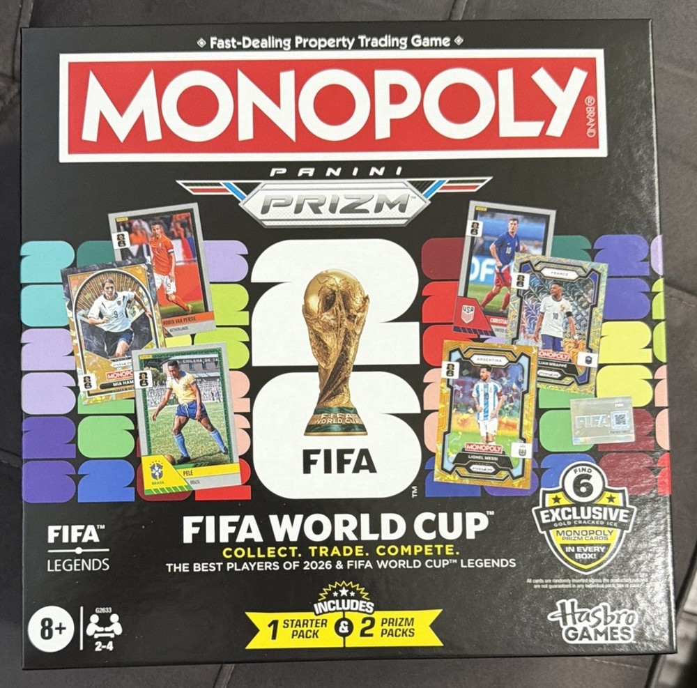 Monopoly Panini Prizm FIFA World Cup Board Game Hasbro Game. GAME ONLY. NO CARDS