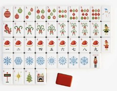 Christmas🎄Deer Pattern 4 Layers Acrylic American Mahjong Set Game Mahjong Tiles
