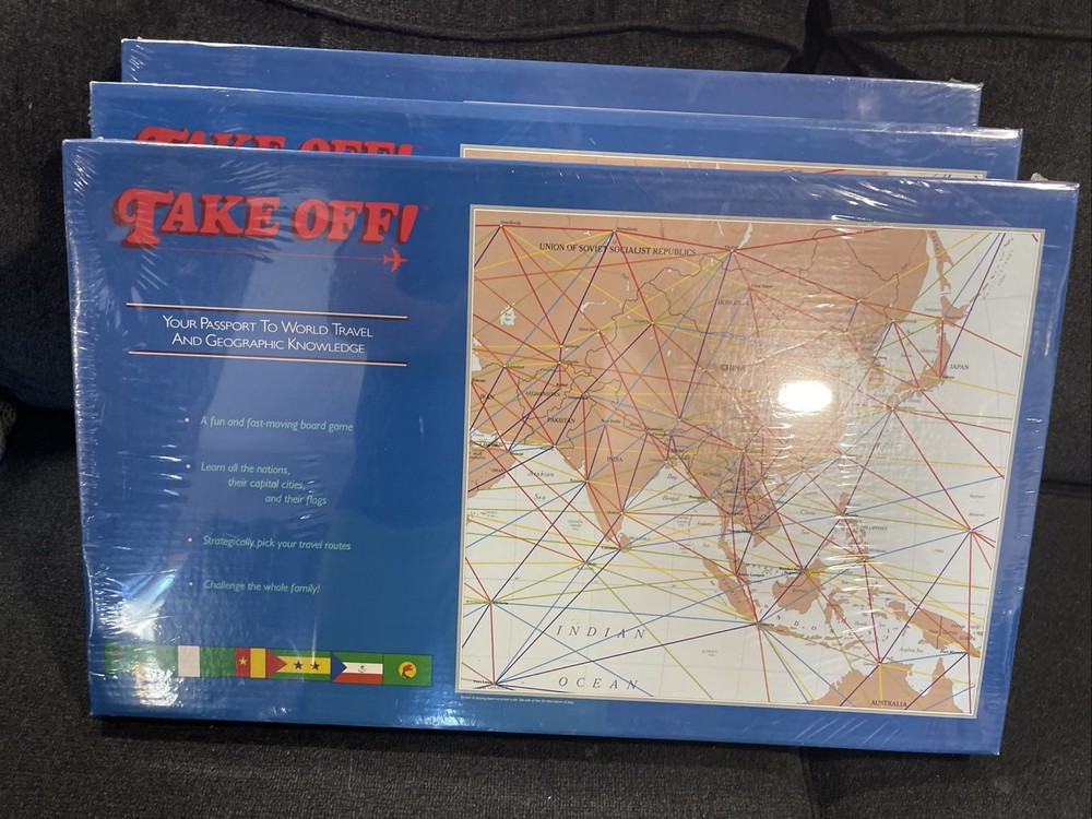 Vintage 1987 Take Off! World Edition Board Game Geographic World Map Sealed New!