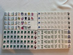 Mahjong GOLF Club New 160 Tiles, Mat, Dice, Dice Bag, Mat Bag. RARE Set Masters