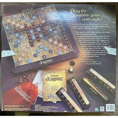 Scrabble Deluxe Edition 1999 Crossword Game Turntable Board Wood Tile Complete
