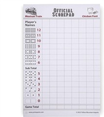 Mexican Train & Chicken Foot Dominoes Scorepad – 60 Sheets, 8.2 x 5.5 Inches