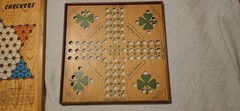 3 Vintage Chinese Checker Boards & 2 Solid Oak Boards