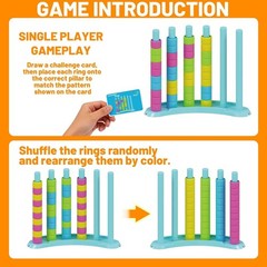Color Matching Challenge Game – Fast-Paced Ring Stacking Puzzle for 1-2 Players
