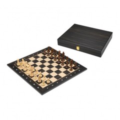 Chess Set Black – Tournament – Field 50mm – With Wooden Case For Chess Pieces