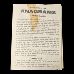 Vintage Transogram 1950s Anagrams 7 Word Games With Instruction Complete