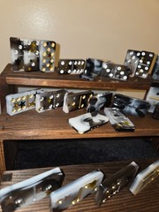 Domino’s handmade resin art 28 pc, gold, silver stars, black and white