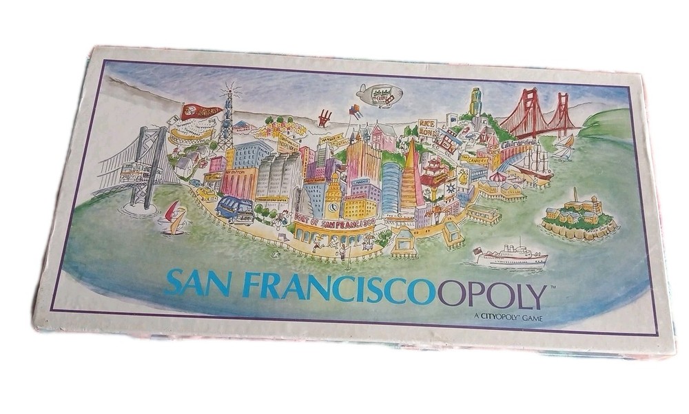 1989 Cityopoly San FranciscoOpoly Monopoly Style Game Night Board SEALED VTGE
